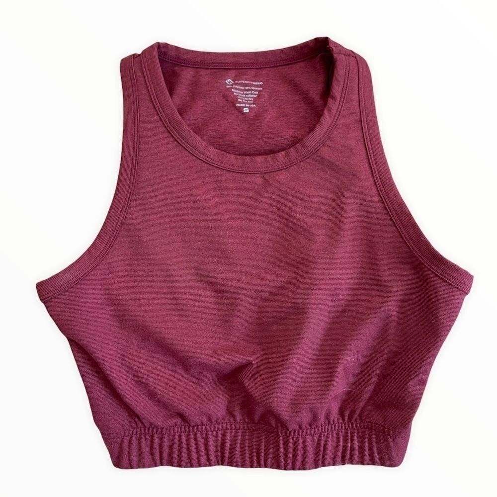 Superfit Hero Marled Wine Unlined Sports Bra Sz S